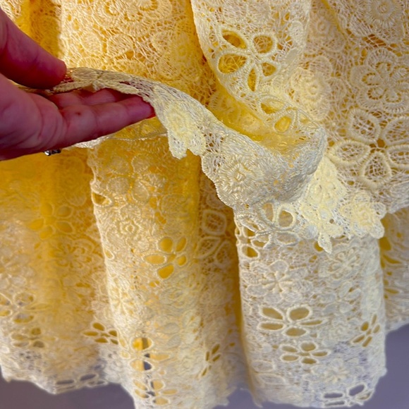 Biscotti collection girls yellow embroidered lace tiered dress tank zip back 6X - Picture 12 of 12